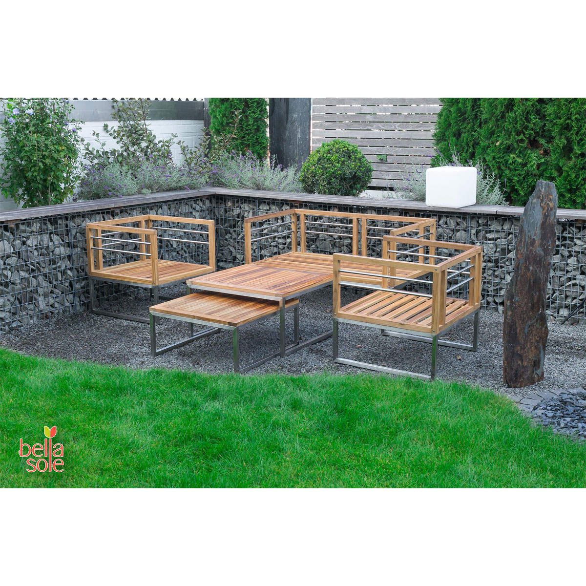 bellasole Gartenlounge-Set 4 Sitze und 2 Tische