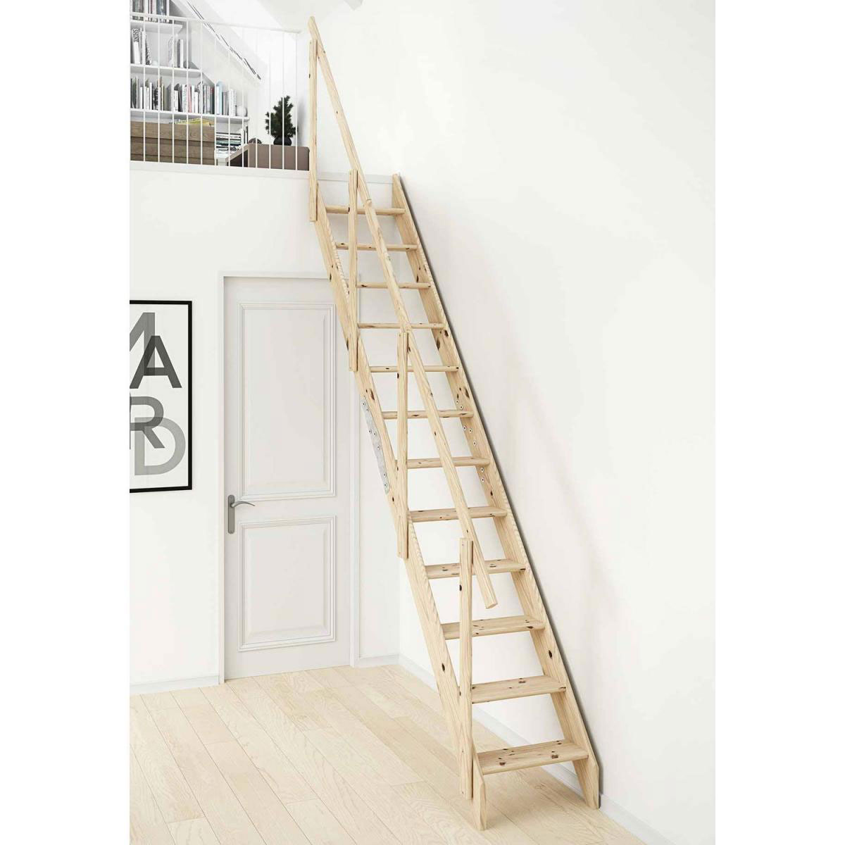 Dolle Raumspartreppe Kiel Fichte inkl Geländer bis 283,5 cm Bild 1