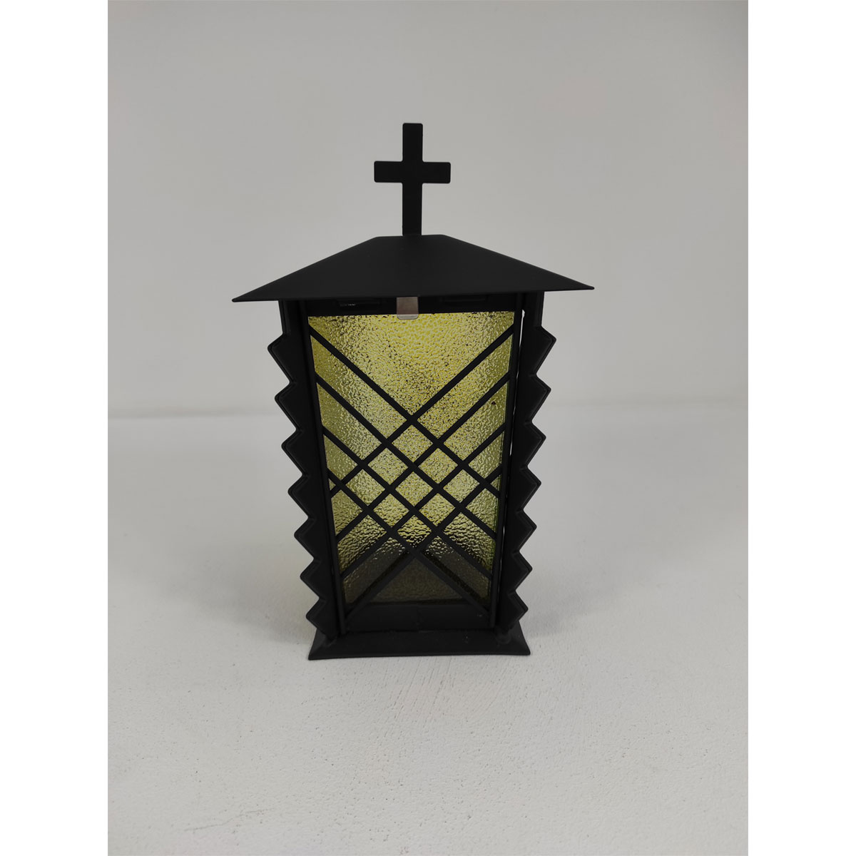 Grablaterne Metall schwarz grünes Glas