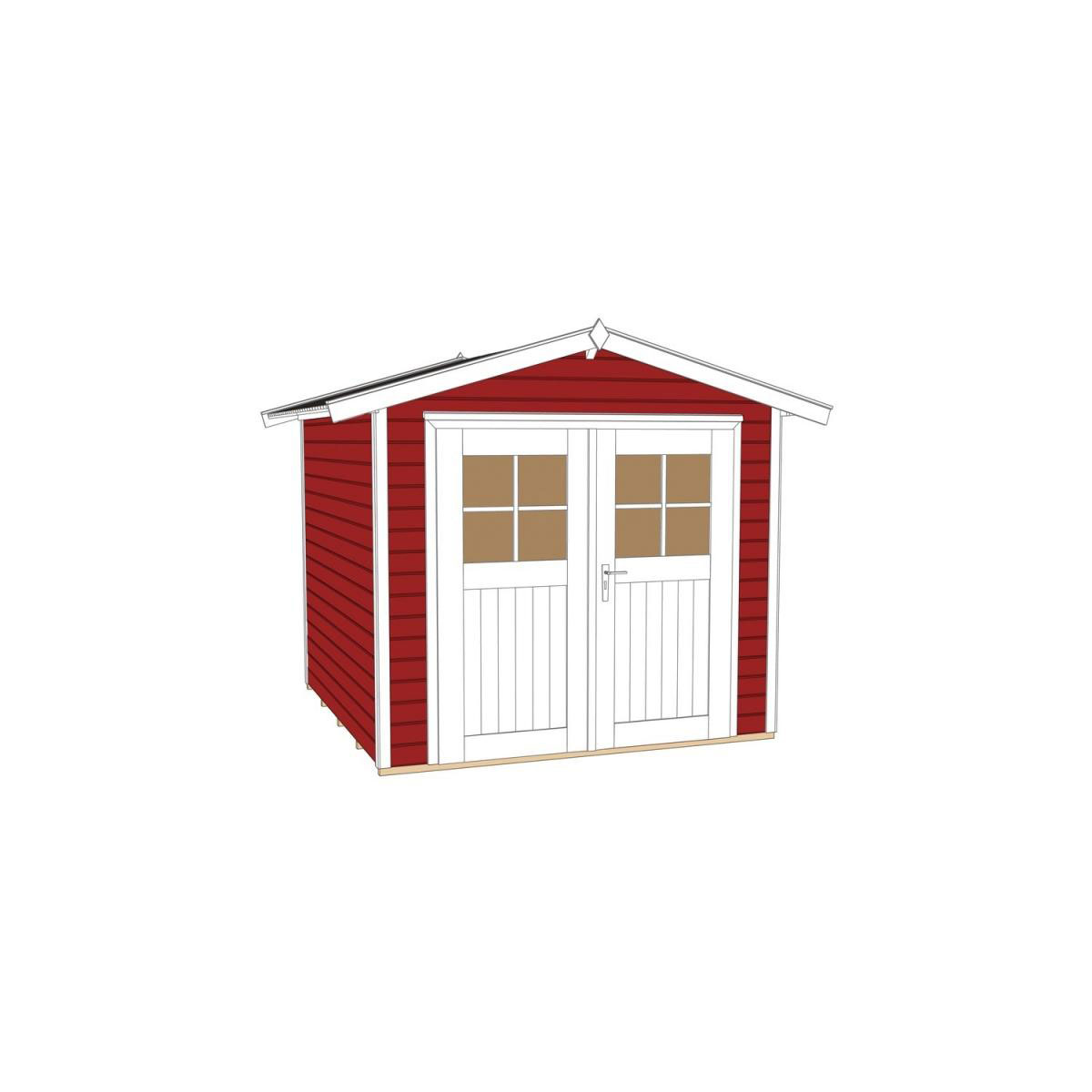 Weka Gartenhaus 224 280 x 259 x 227 cm rot Bild 3