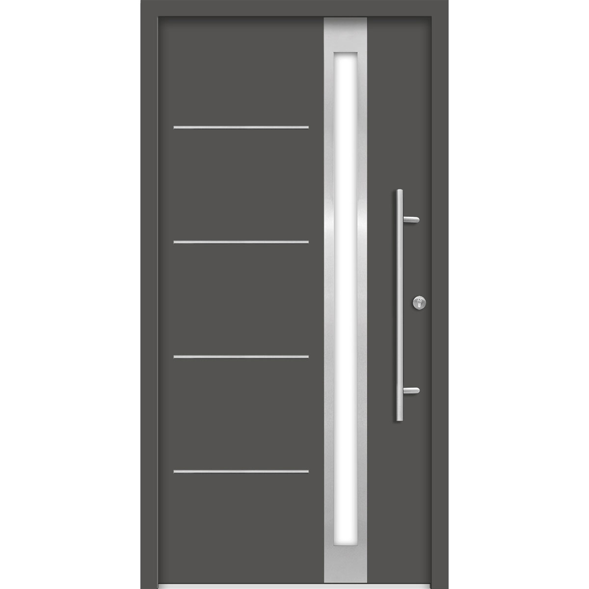 SplenDoor  Premium-Haustür Passivedoor Umea energiesparend anthrazit 110 x 210 cm rechts Bild 1