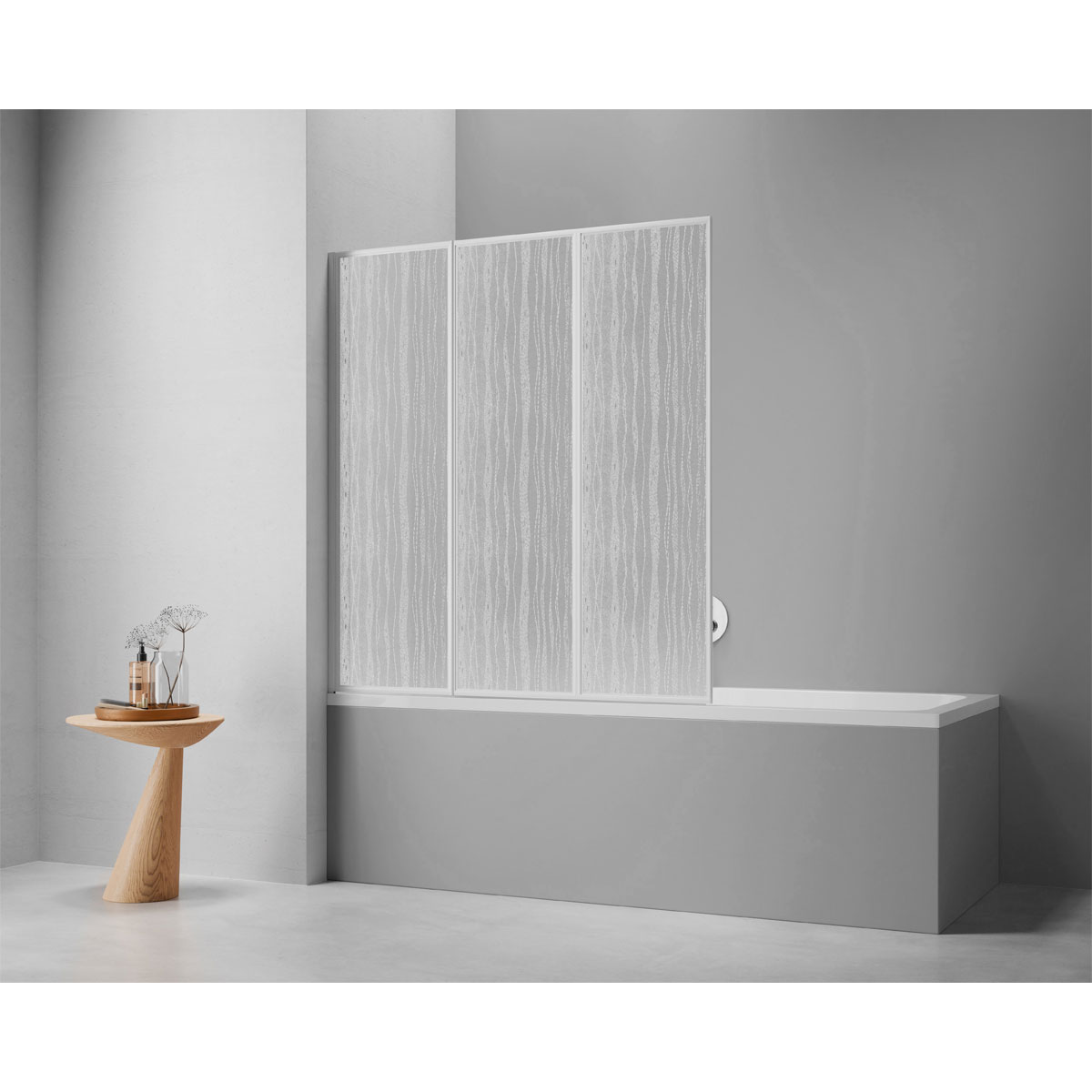 Badewannenfaltwand Venezia 3tlg. weiss