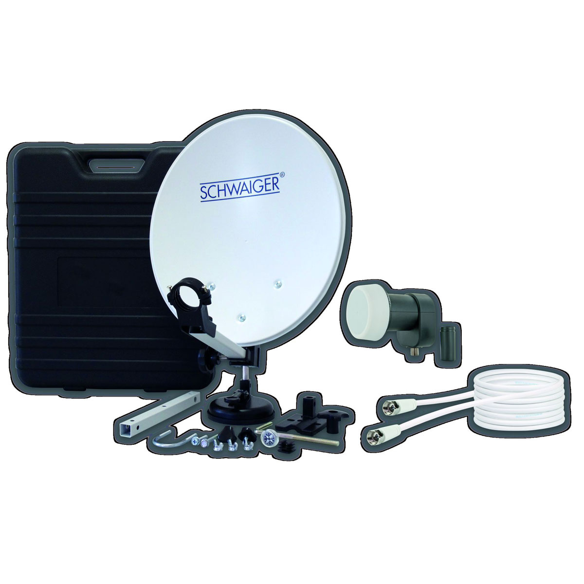 Mobiles-Satellitenschüssel-Set, mit Koffer, 4-teilig