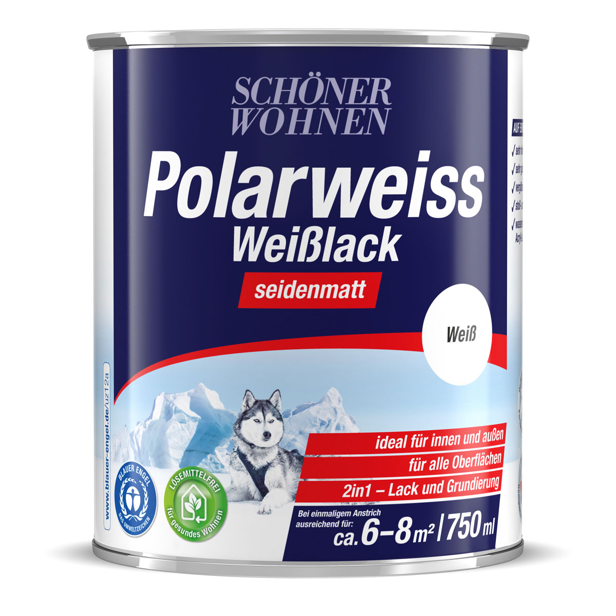 Schöner Wohnen Farbe Weißlack Polarweiß seidenmatt 750 ml