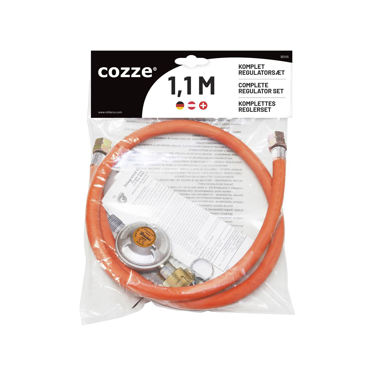 COZZE  Reglerset mit Druckminderer und Schlauch Bild 2