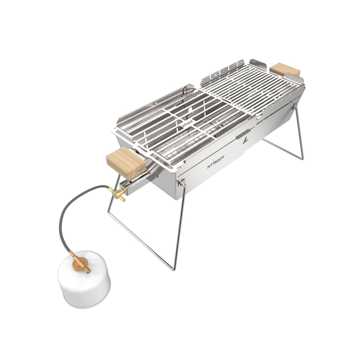 Knister Gasgrill Grillfläche 20 x 28-49 cm auseinanderziehbar Bild 3