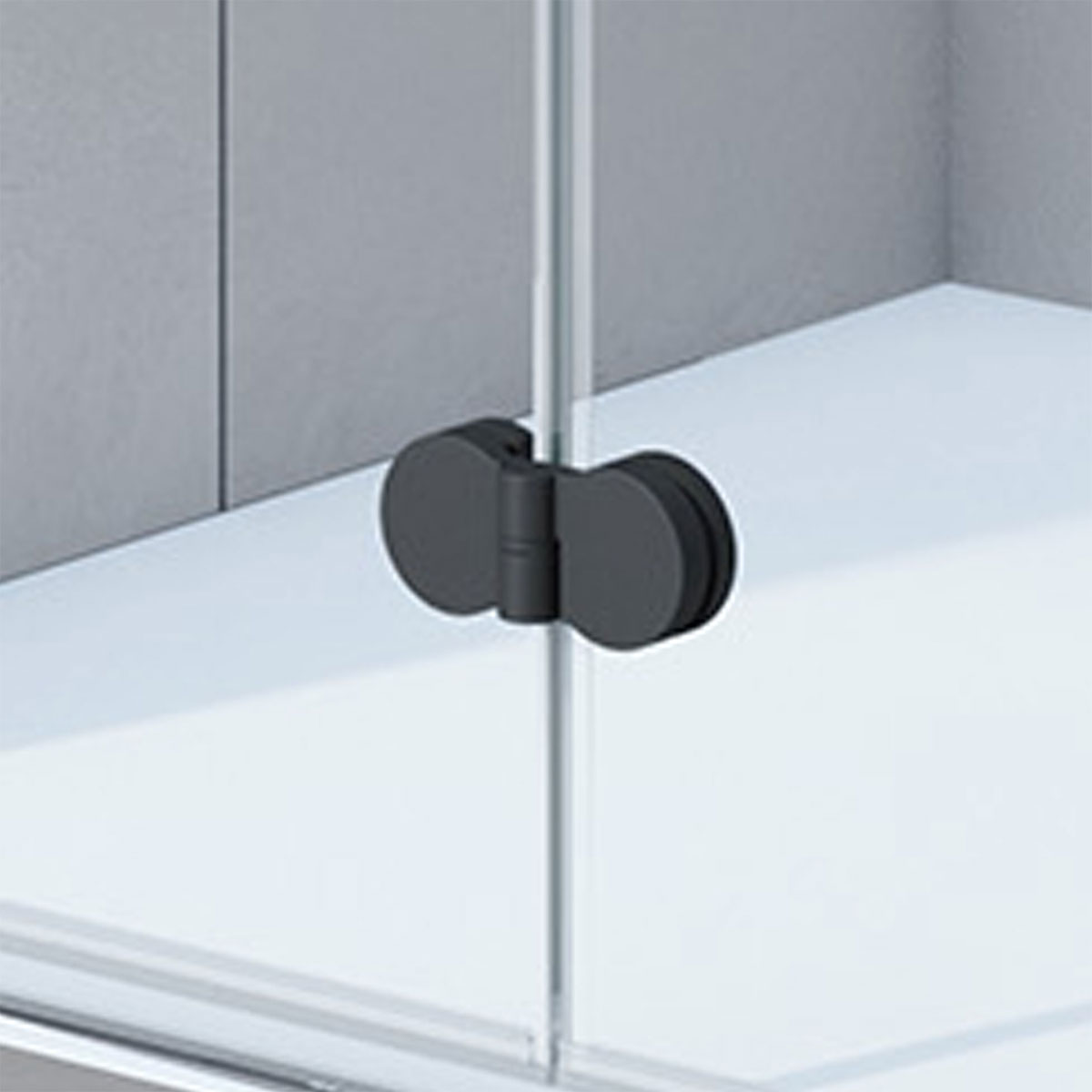 Breuer  Drehfalttür Elana Komfort für Nische Anschlag rechts schwarz matt Klarglas 900 mm Bild 3