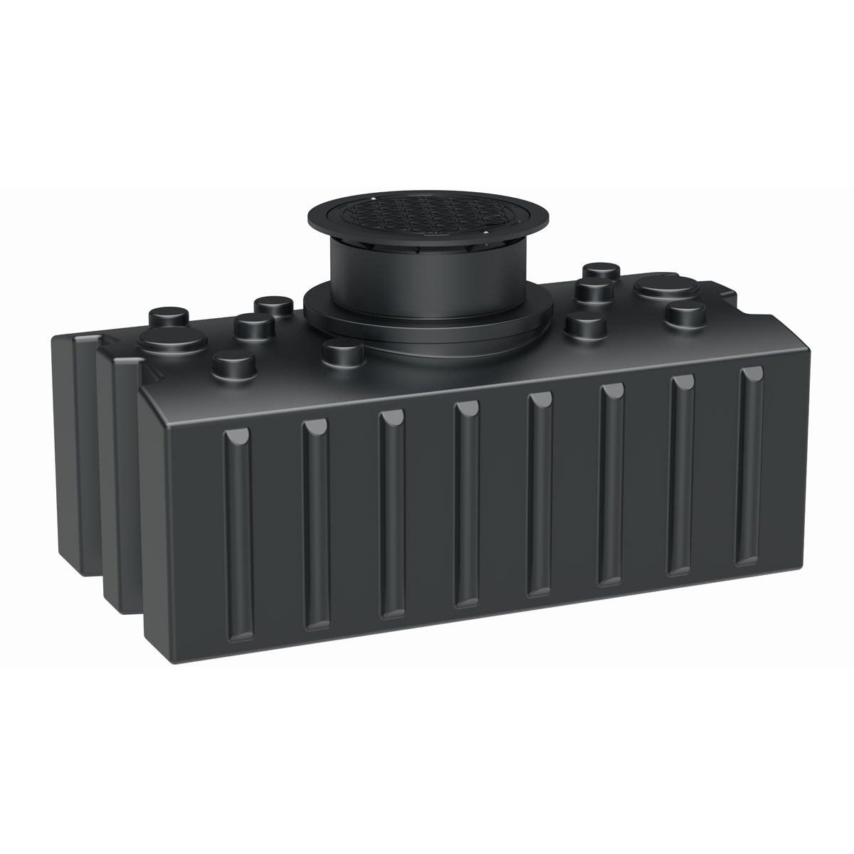 GreenLife Regenwasser-Flachtank, mit Ausgleichsdom und begehbarer Abdeckung, 2.000 L