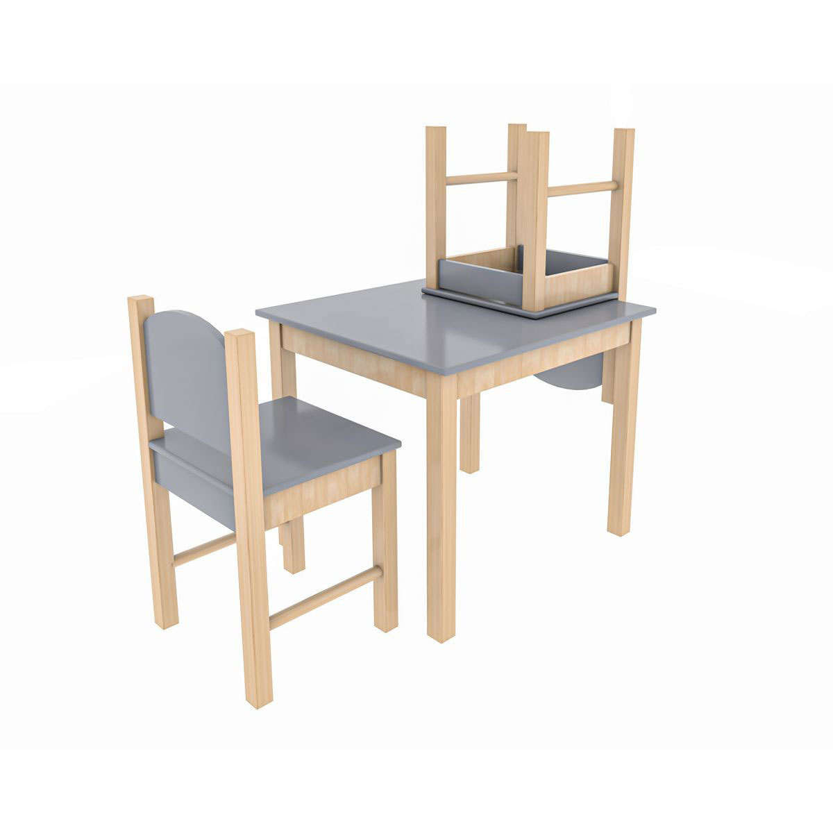 | Tisch 2 Stefano 1 Grau 3tlg. | Stühle grau Coemo K003207152 Kindersitzgruppe