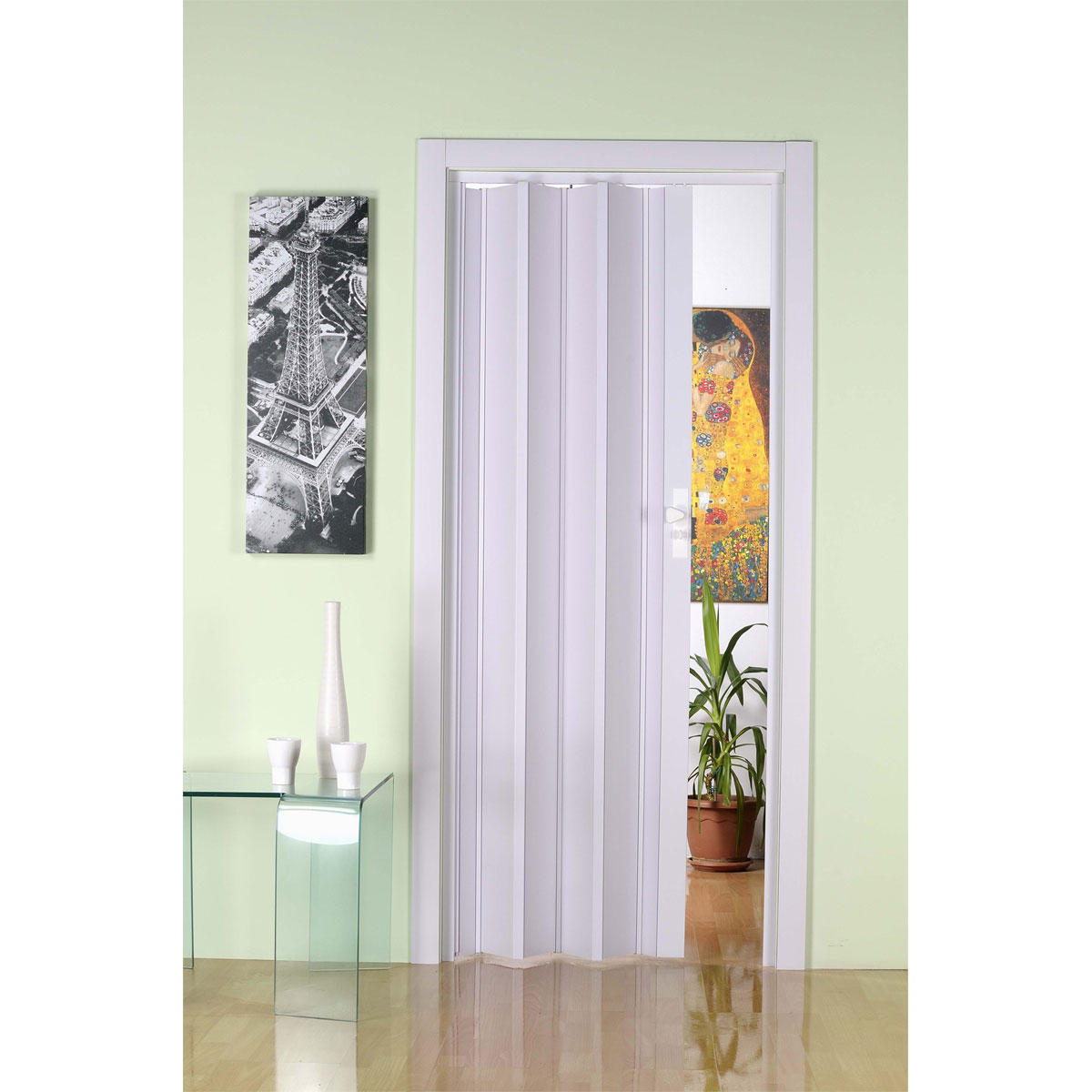 FORTE Kunststoff-Falttür Luciana B 88,5 x H 202 cm weiß