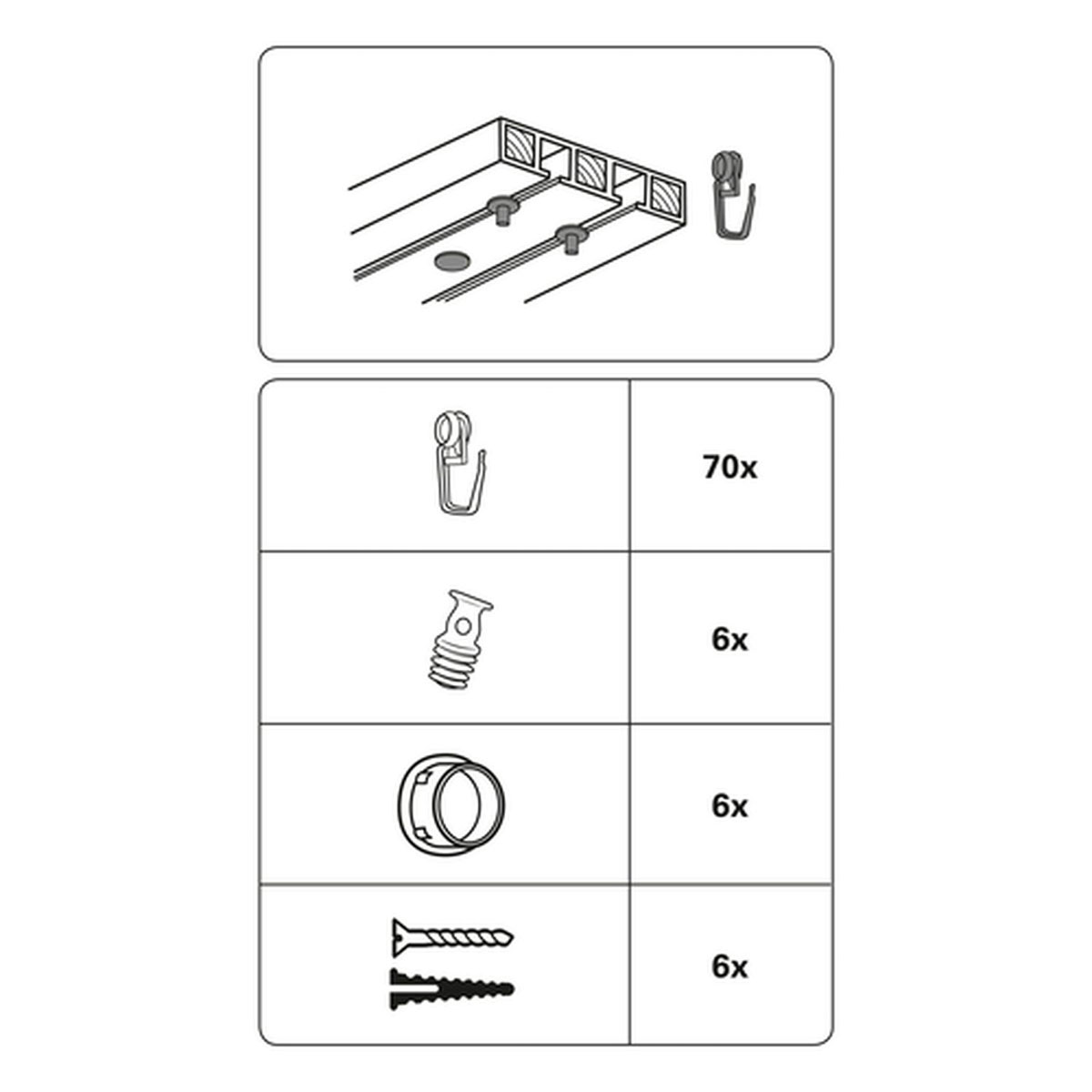 Gardinia Vorhangschienen Zubehör-Set weiß Bild 2
