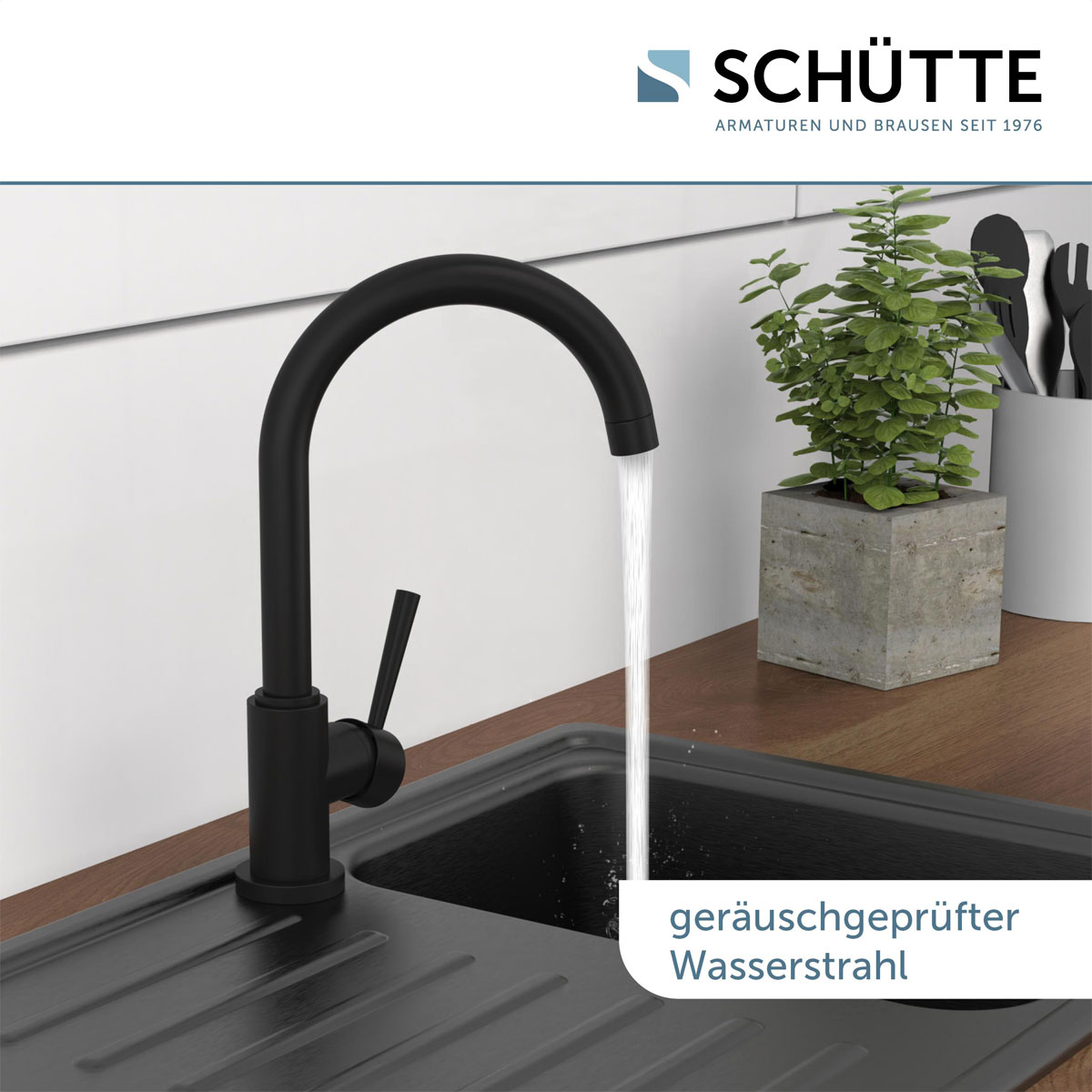 Schütte Spültischarmatur Cornwall Schwarz matt Bild 5