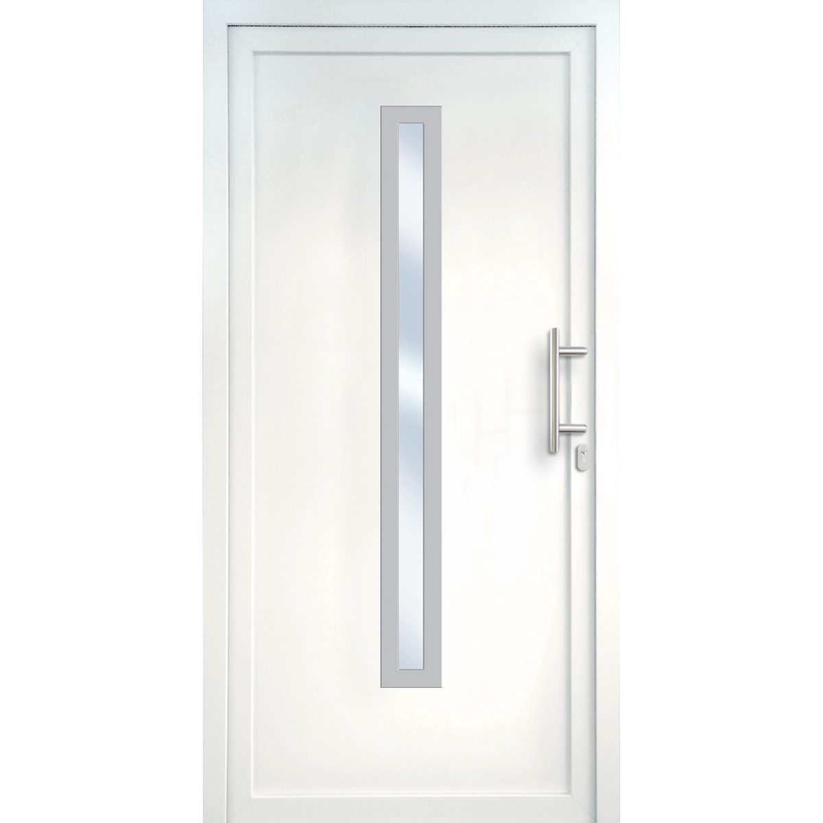 Kunststoff-Haustür Signum PVC Mod 70 weiß 98 x 208 cm rechts