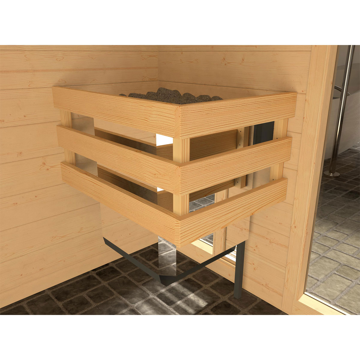 Weka  Massivholz-Sauna Valida Größe 2 Sparset 4,5 kW OS Glastuer Bild 6