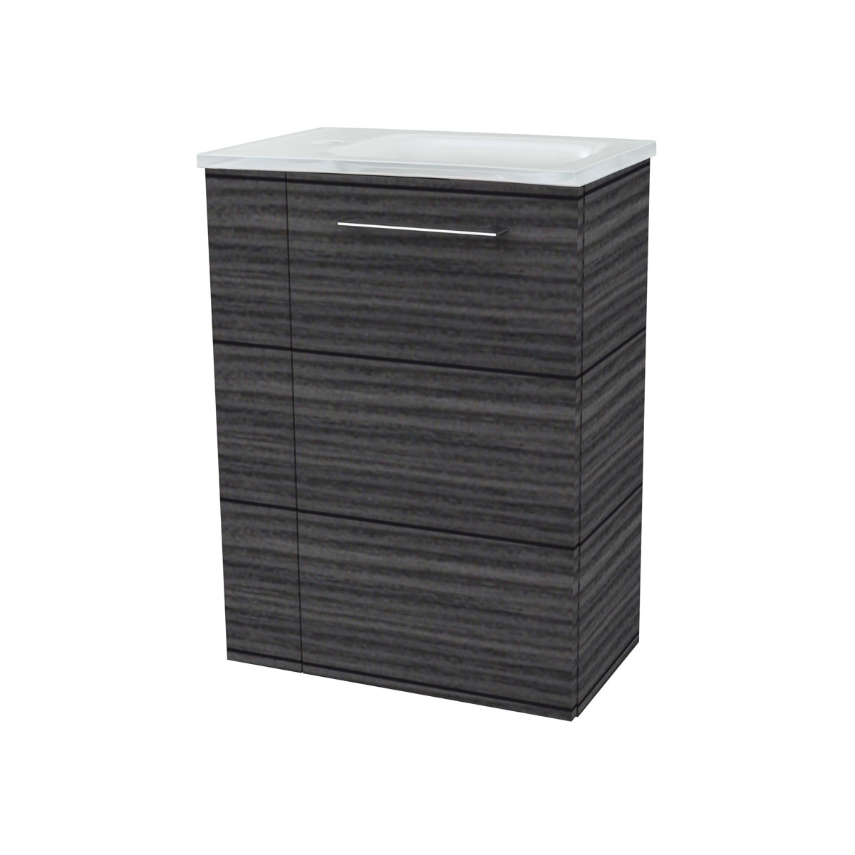 Fackelmann  Gäste-WC Waschtischunterschrank rechts SBC 440 x 600 x 243 mm DarkOak Bild 3