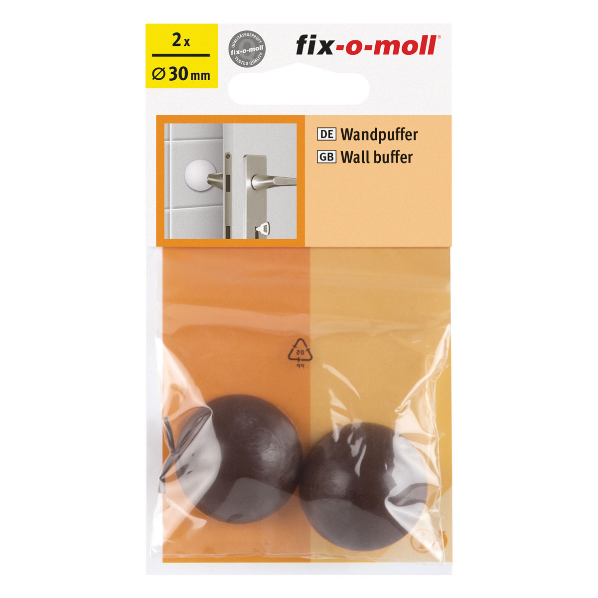 Suki Wandpuffer-Set klebend 3 cm braun 2 Stück Bild 2