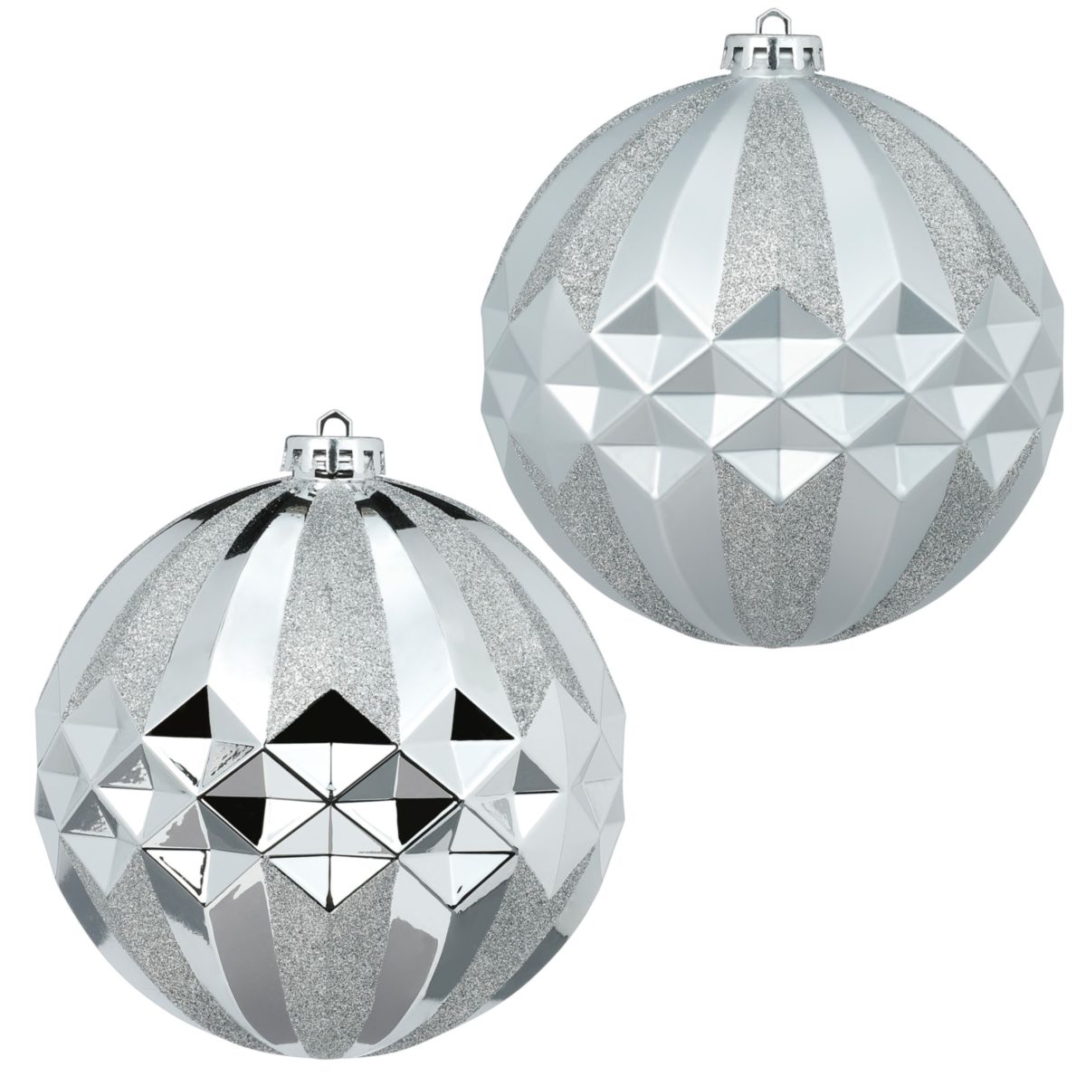 Kugelpaar 14,5cm Winter Silver