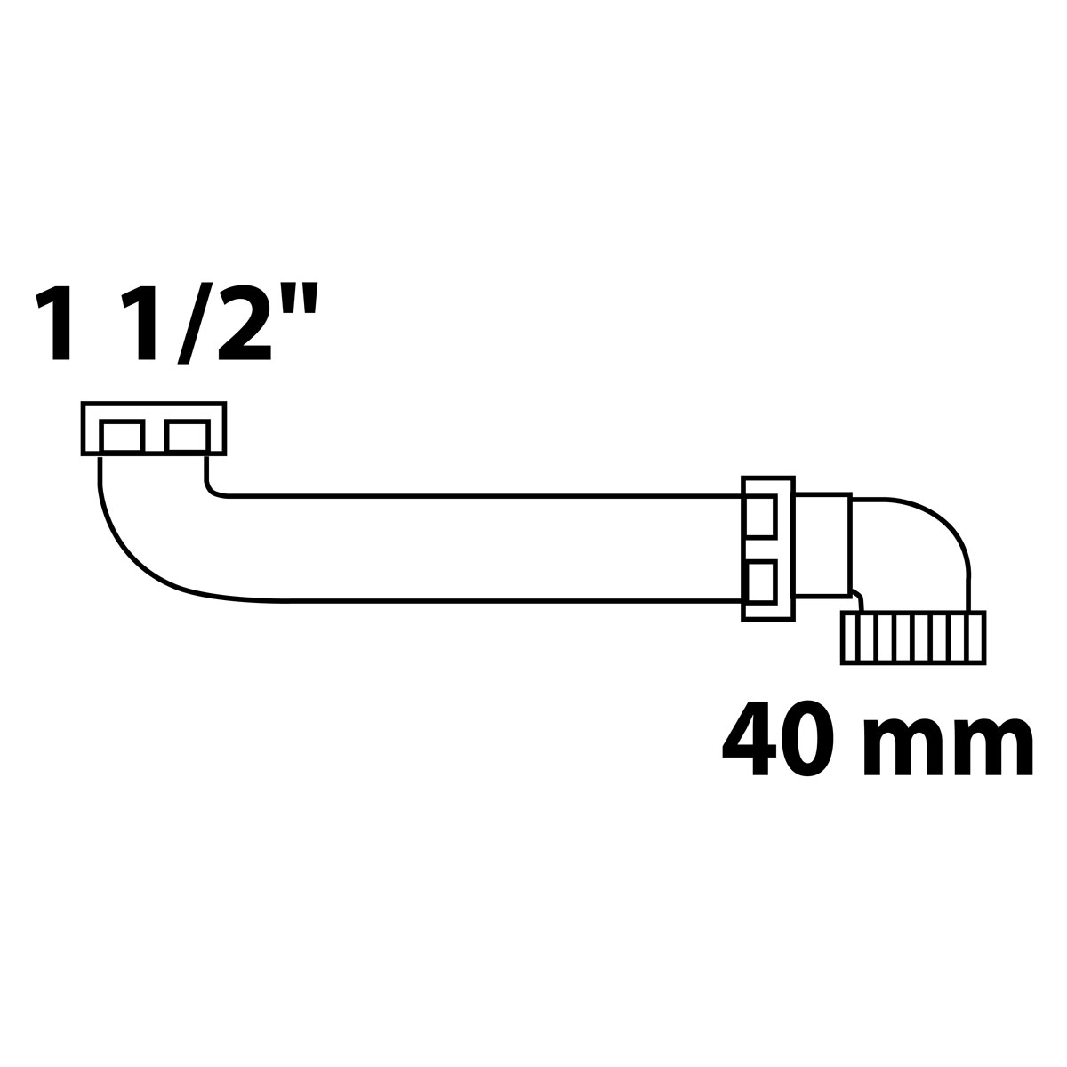 Kirchhoff Raumspar-Spültisch-Ablaufbogen ECO-SAVE KS 1 1/2" IG x 290 mm x 1 1/2" AG Bild 2