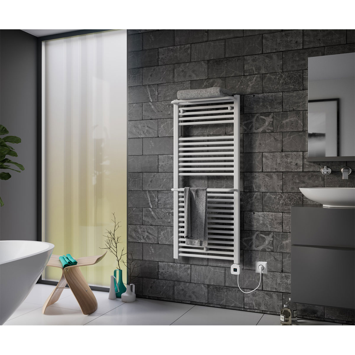 Ximax  Elektrischer Handtuchwärmer Plus 1172 x 500 mm 600 Watt Typ 7 Weiß