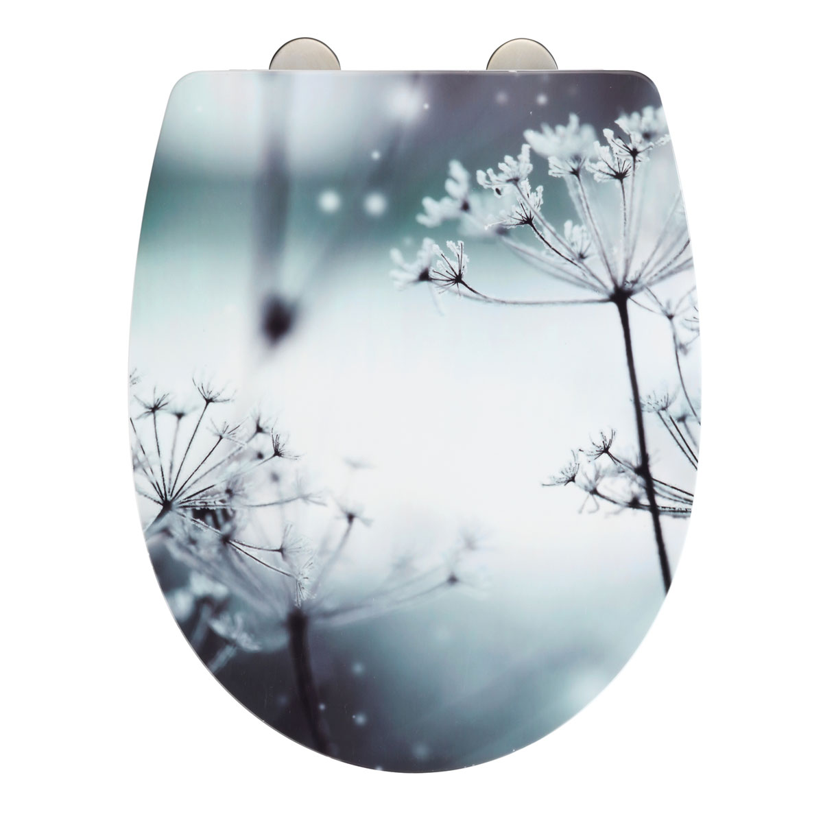 Wenko  WC-Sitz Polar mit Hochglanz-Oberfläche Toilettensitz mit Absenkautomatik Schnellbefestigung aus bruchstabilem Thermoplast