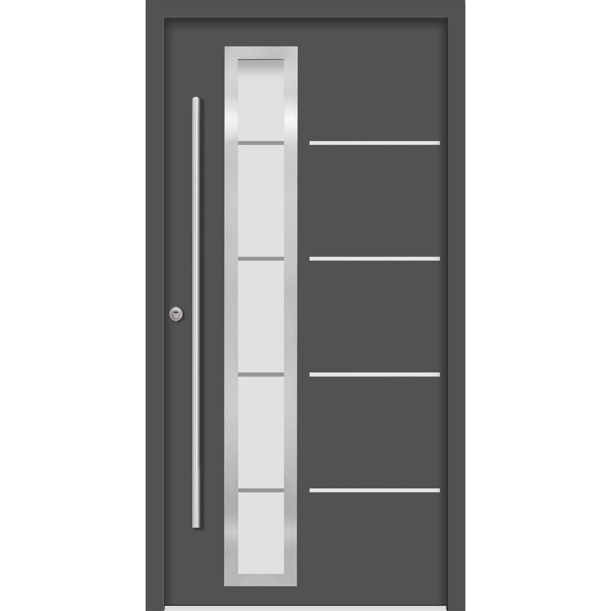 SplenDoor  Premium-Haustür Passivedoor Uppsala RC2 energiesparend einbruchsicher anthrazit 100 x 210 cm links Bild 1