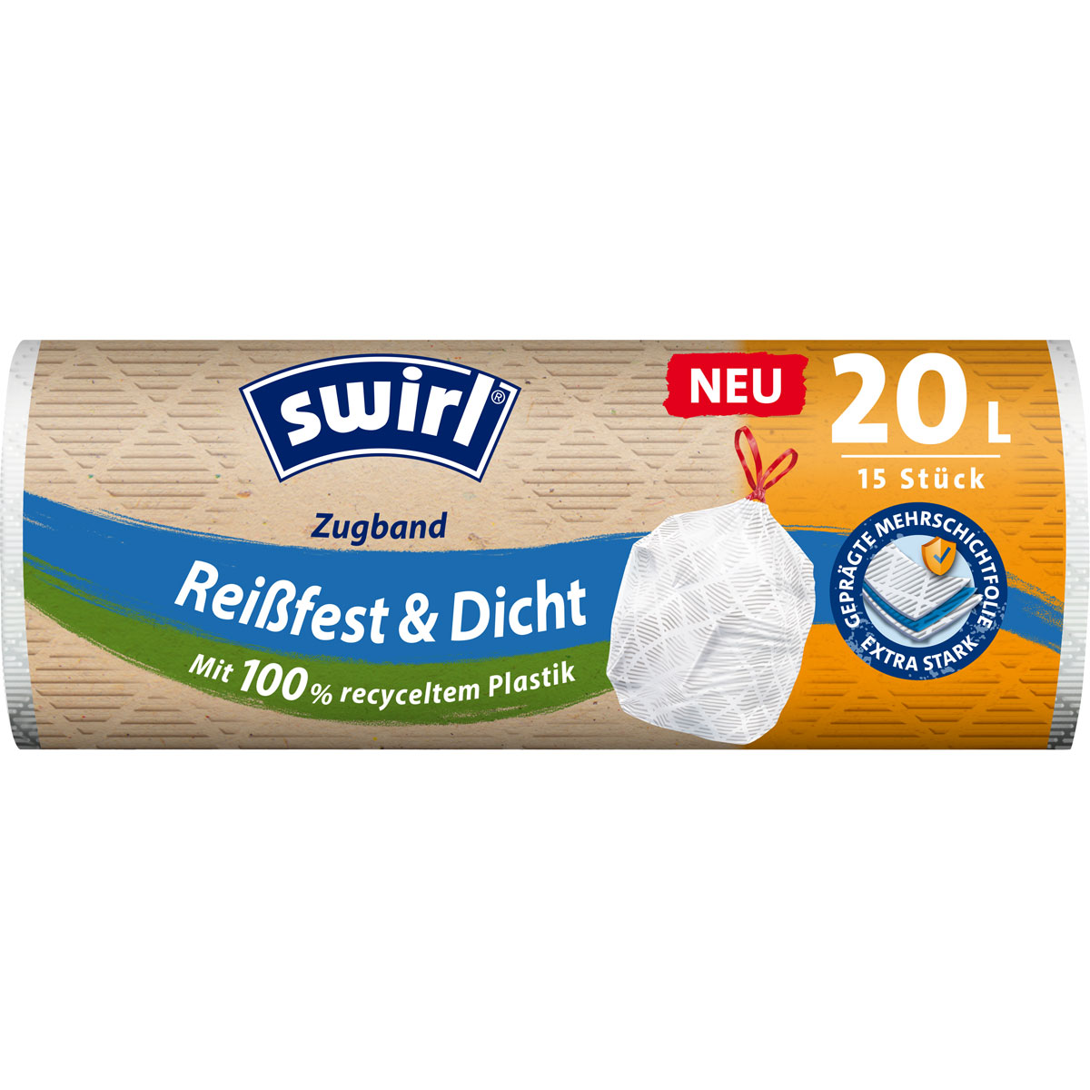 Swirl Zugband- Müllbeutel 20 L