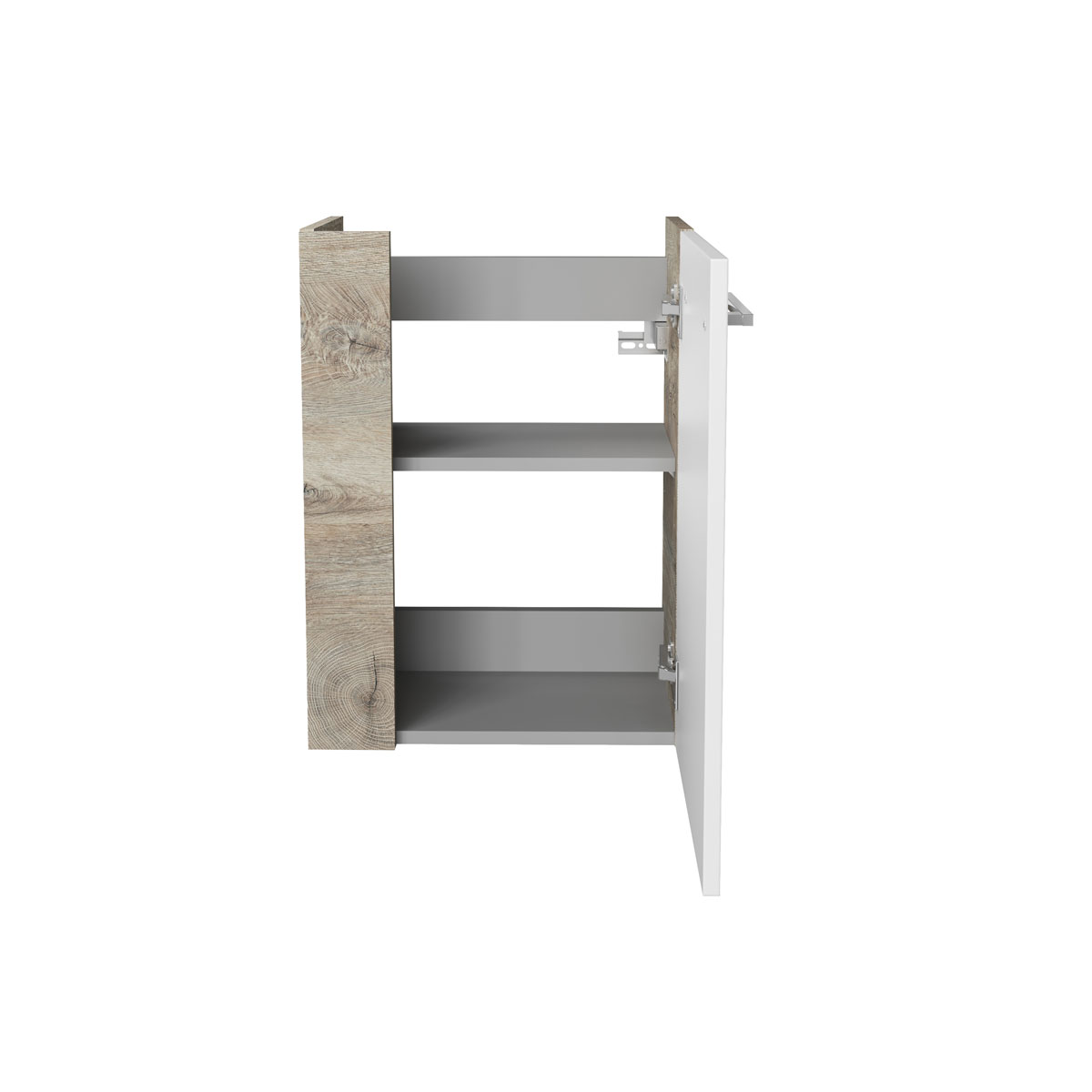 Fackelmann  Gäste-WC Waschtischunterschrank rechts SBC 440 x 600 x 243 mm NatureOak/Weiß Bild 2