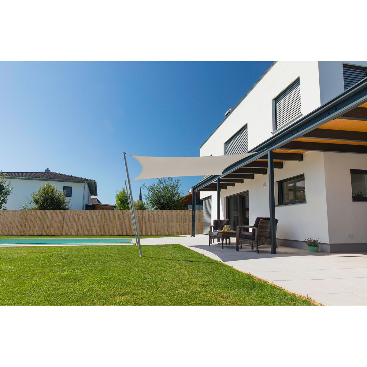 Viereck-Segel Cannes 3 x 3 m grey