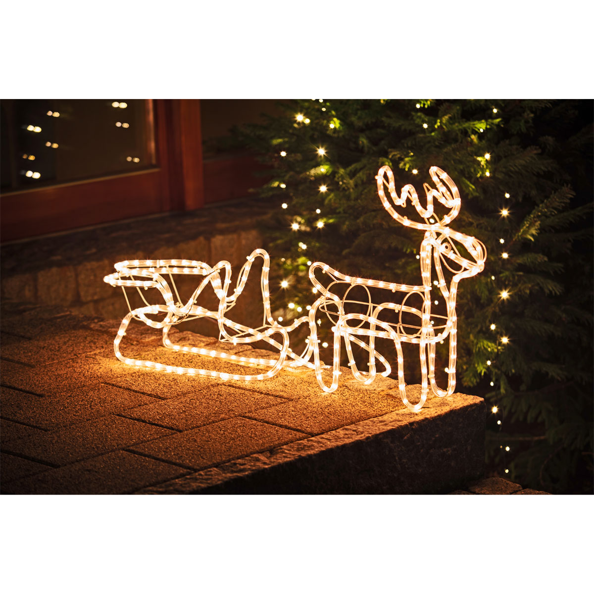 Schlauchbeleuchtung Rentier mit Schlitten Bild 5