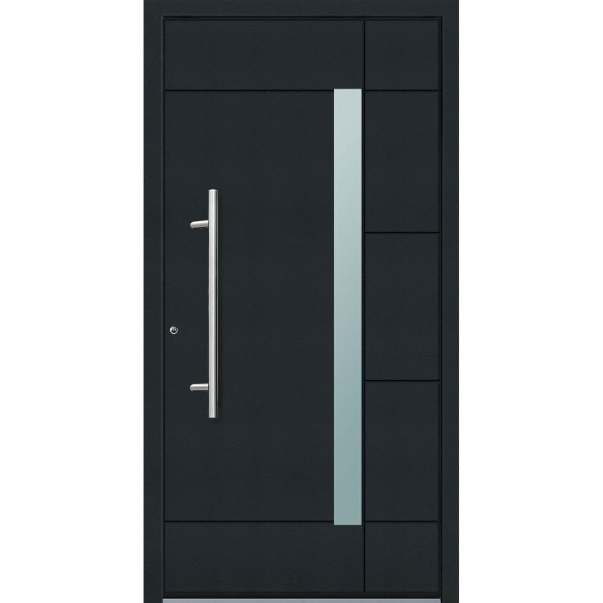 Aluminium Sicherheits-Haustür Vicenza Superior 60 mm anthrazit 100 x 210 cm Anschlag links inkl Griffset