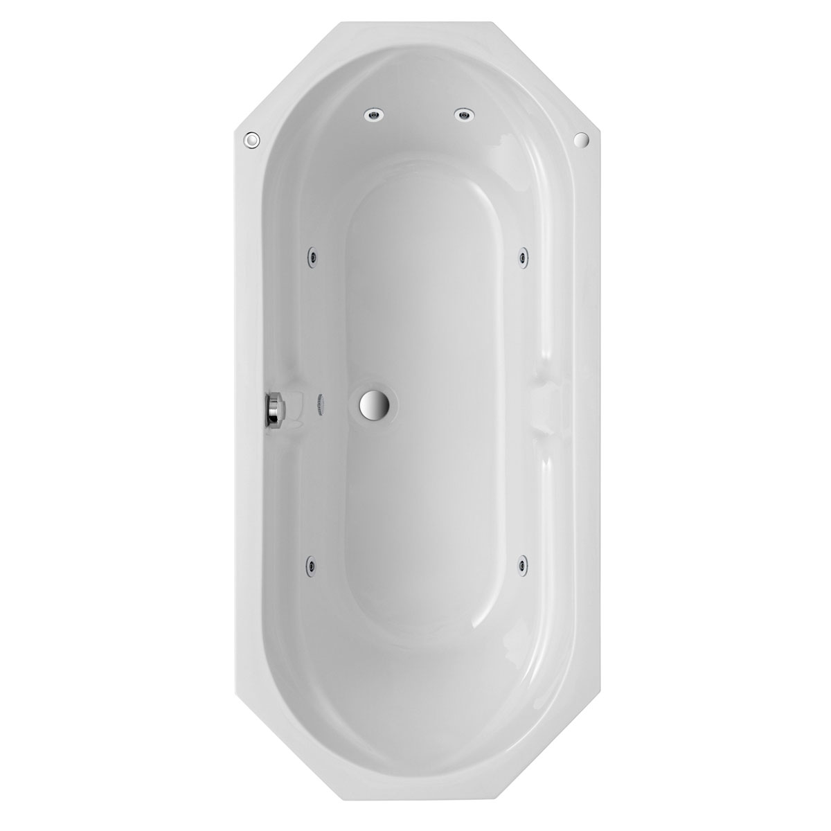 Ottofond Whirlpool-Set Sicilia 170 x 75 cm weiß/chrom Typ 1