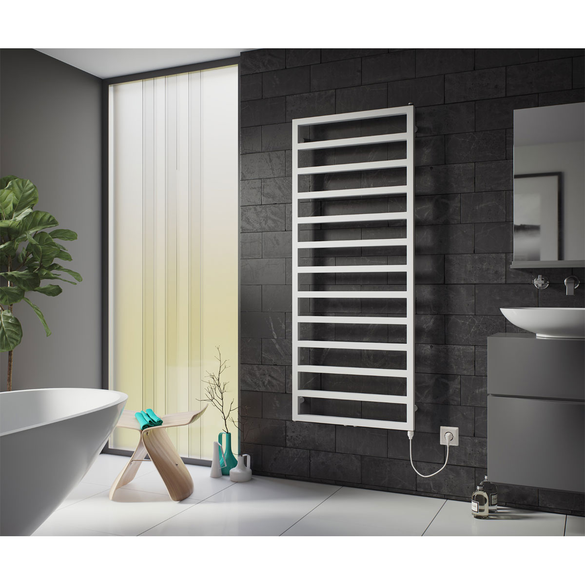 Ximax  Elektrischer Handtuchwärmer Pure 1710 x 600 mm 300 Watt Typ 1 Weiß