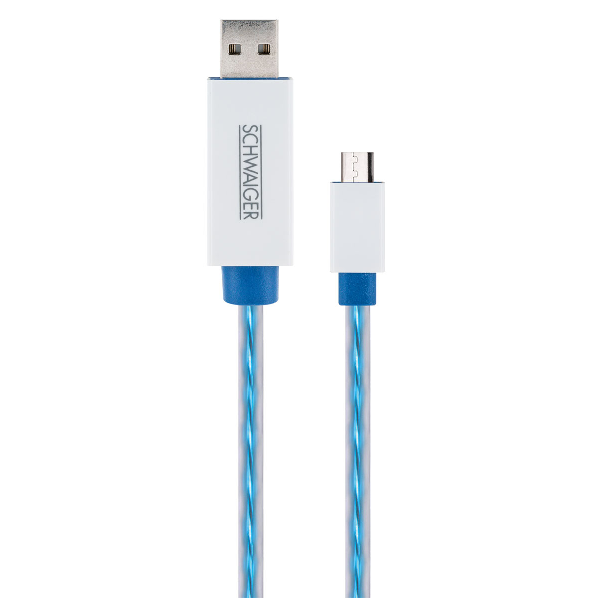 Schwaiger Micro-USB-Kabel leuchtend 0,8m weiß