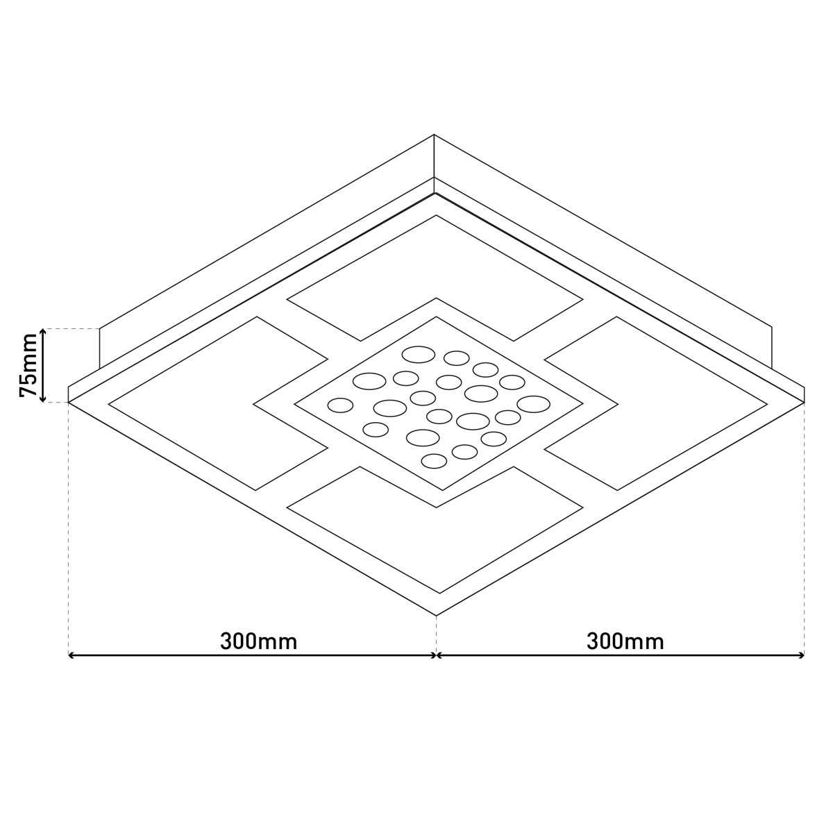 Naeve LED DL Chur Metall/Glas chromeLxBxH: 30x30x7,5cm Bild 7
