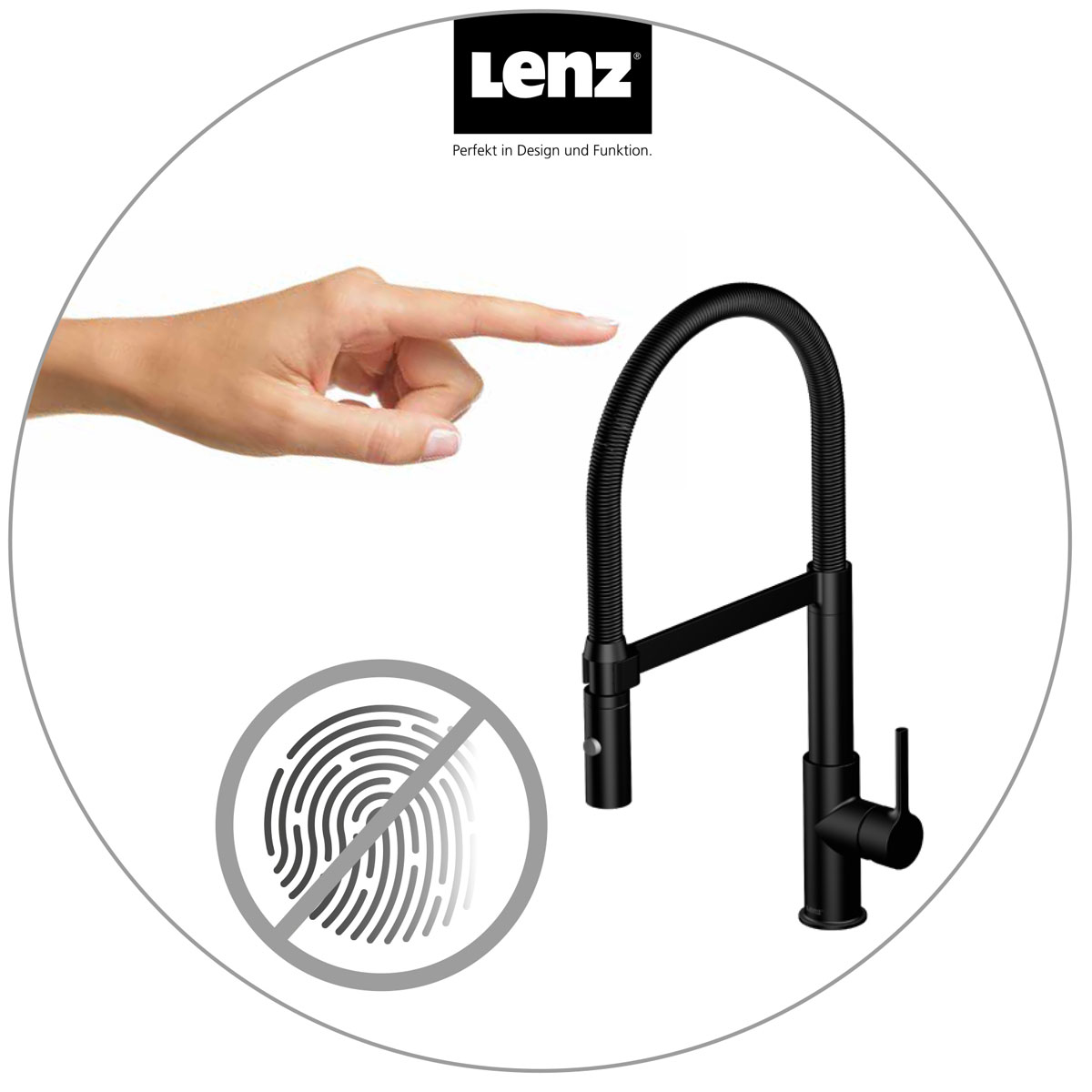 Lenz  Küchenarmatur ALUNA mit Pendelbrause schwarz Bild 5