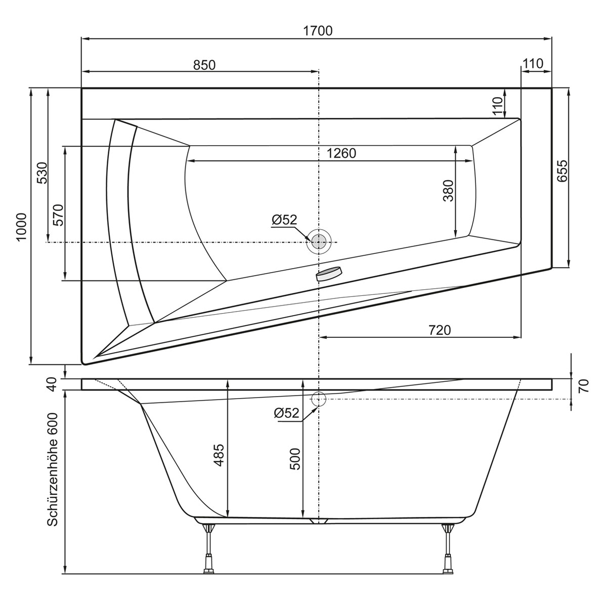Ottofond Whirlpool-Komplettset Galia Mod B 170 x 100 cm inklusive Farblichtwechsler  Bild 2