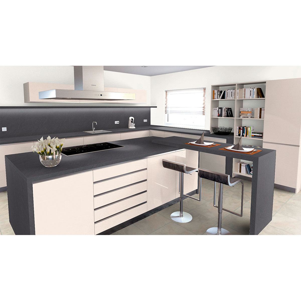 Getaelements Küchenarbeitsplatte porto schiefer 4100 x 600 x 39 mm Bild 3