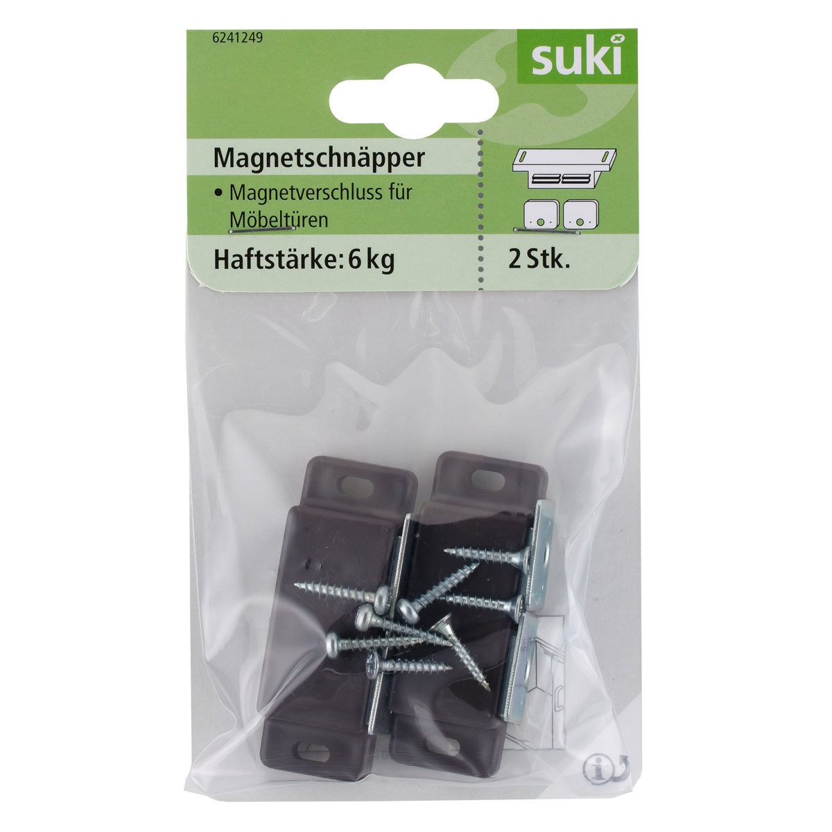Suki Magnetschnäpper für Doppeltüren braun 2 Stück