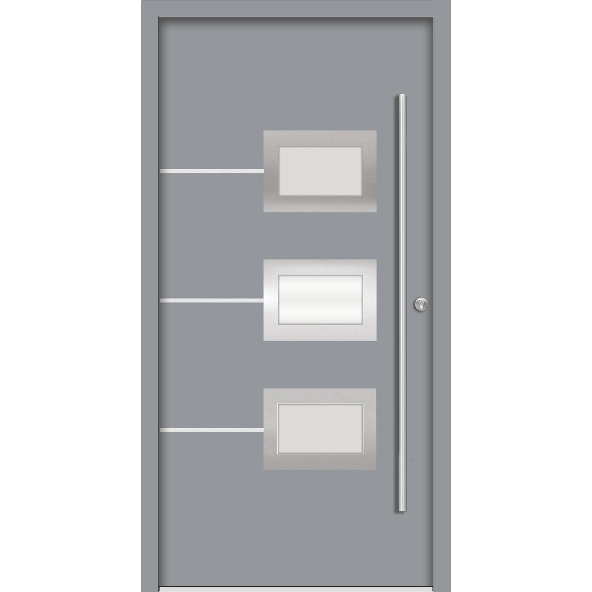 SplenDoor  Premium-Haustür Passivedoor Bergen energiesparend grau 100 x 210 cm rechts Bild 1