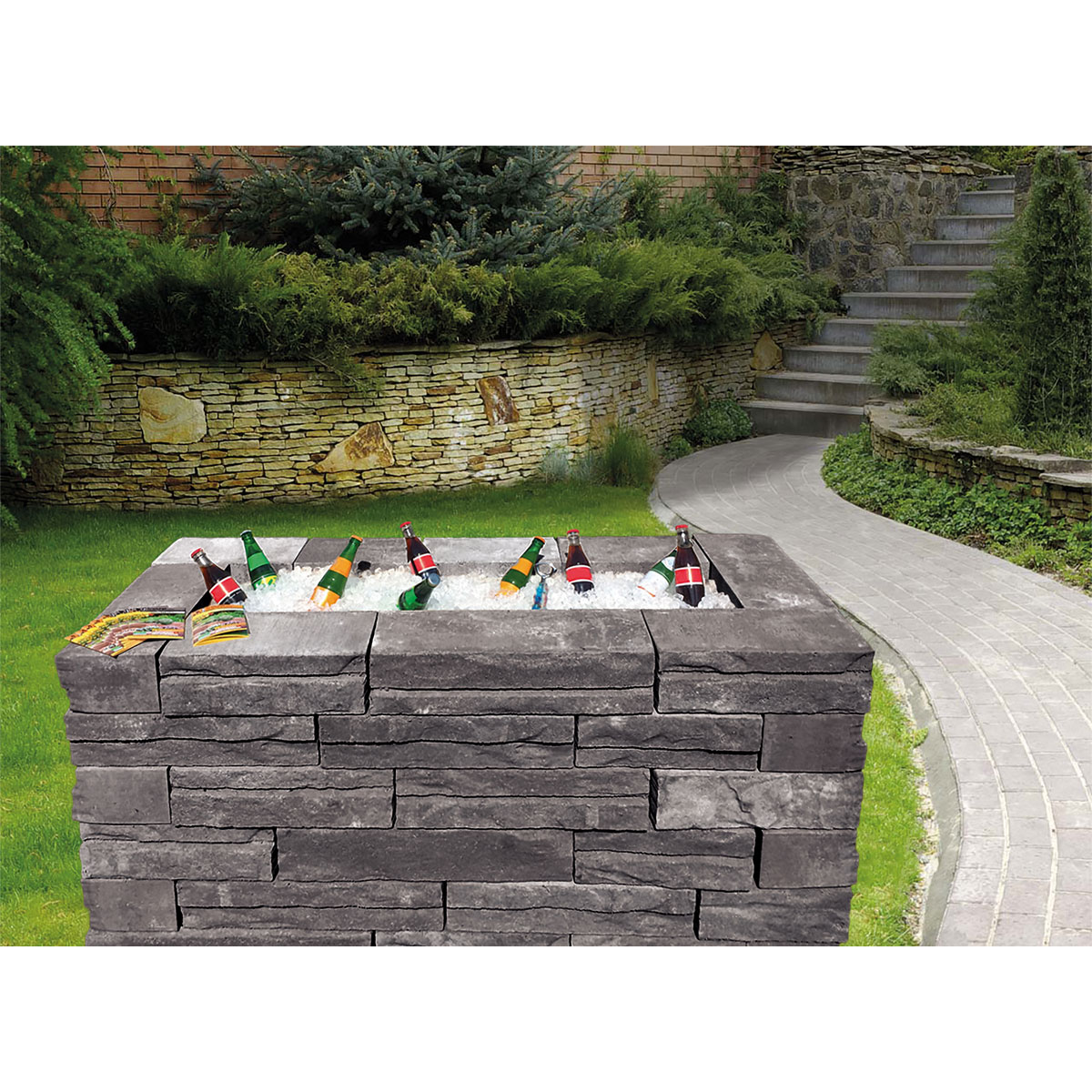 Lusit  Modul Eisbar Cremona grau-anthrazit-Melange 65 x 1,55 x 75 cm Bild 1