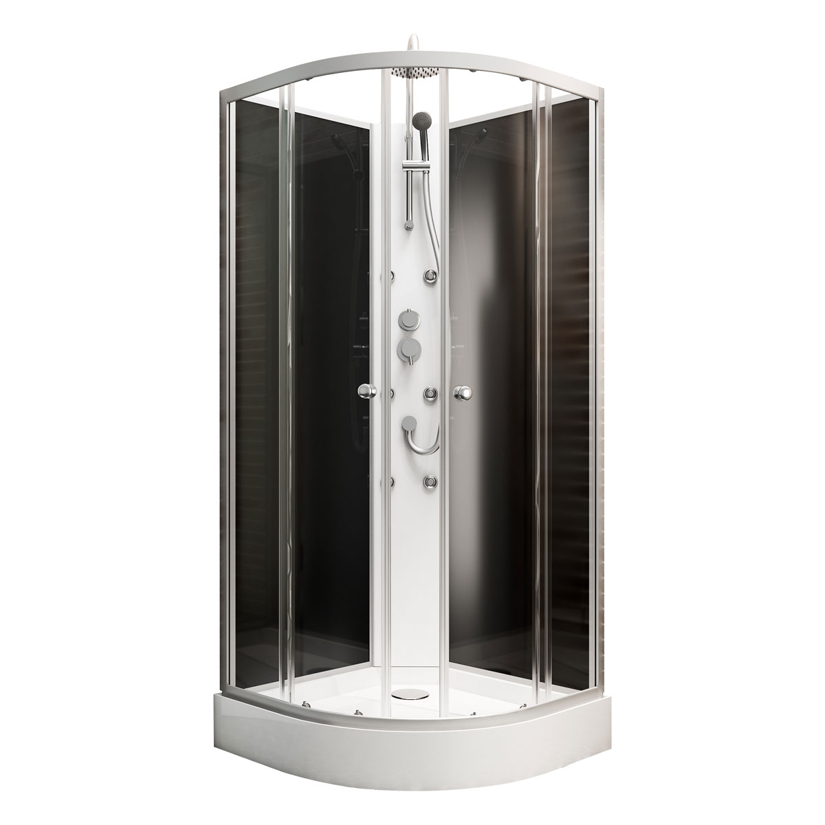 Schulte Komplettdusche Rhodos 225 x 85 x 85 cm schwarz Bild 2