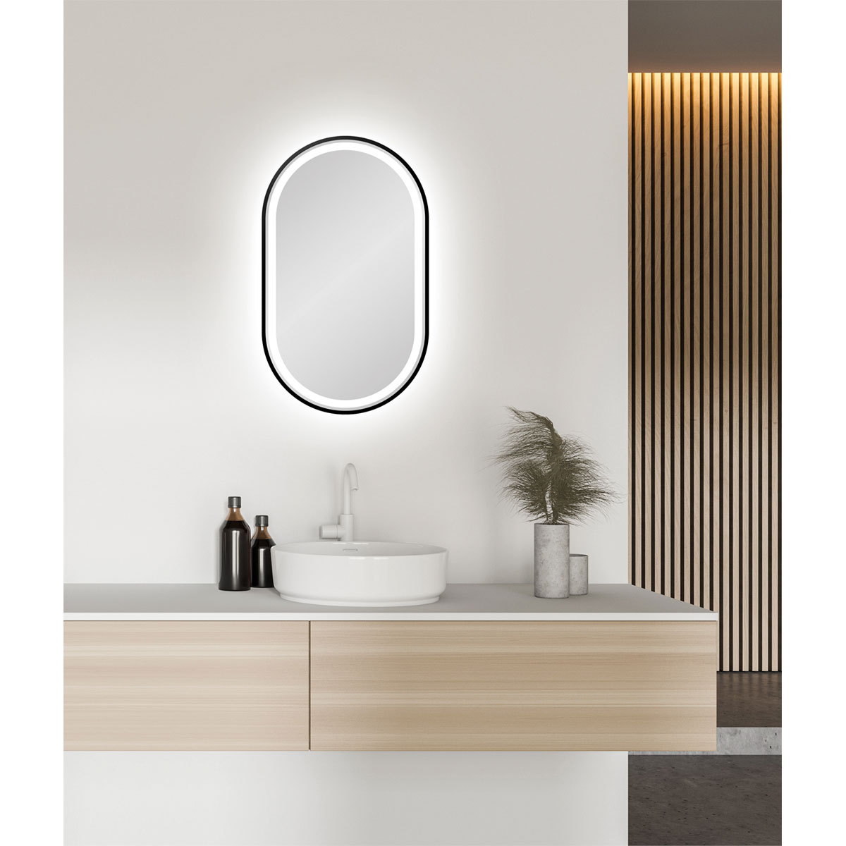 Valblue LED- Spiegel Lucien schwarz matt 45 x 75 cm Bild 2