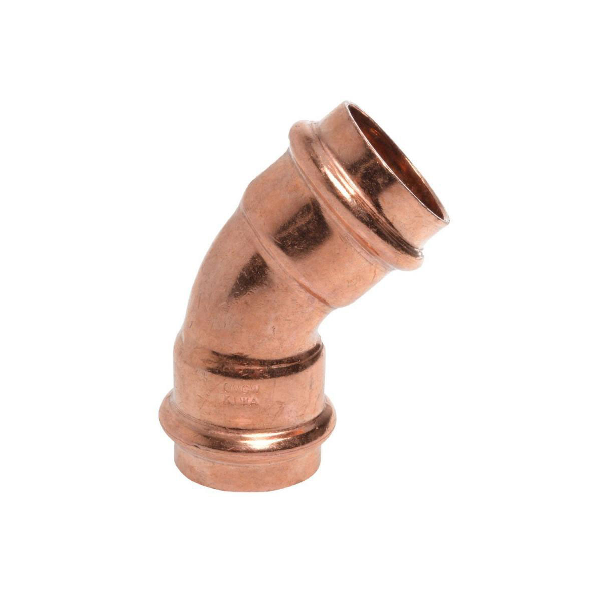 Kirchhoff Bogen 45 2 Muffen Pressfitting für Kupfer 28 mm V-Kontur 1 Stück Bild 1