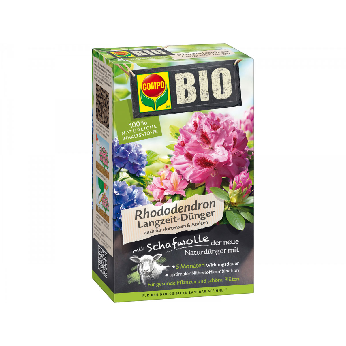 BIO Rhododendron- & Hortensien Langzeit-Dünger mit Schafwolle, 0,75 L