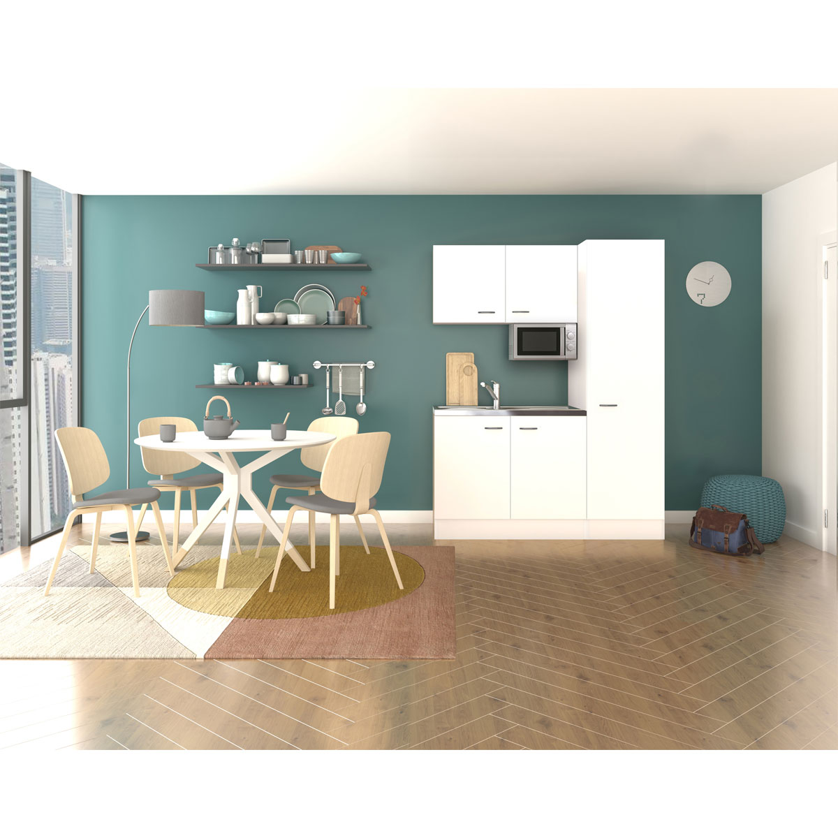 Flex-Well Singleküche „WITO 1005-000“, 150x60 cm, weiß Bild 2