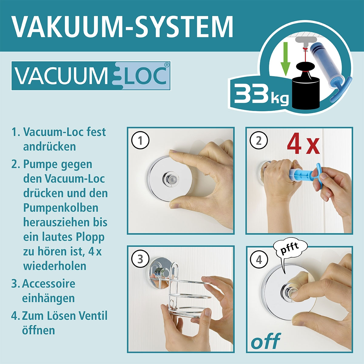 Wenko Vacuum-Loc | 2 895058 Eckregal Etagen Bari