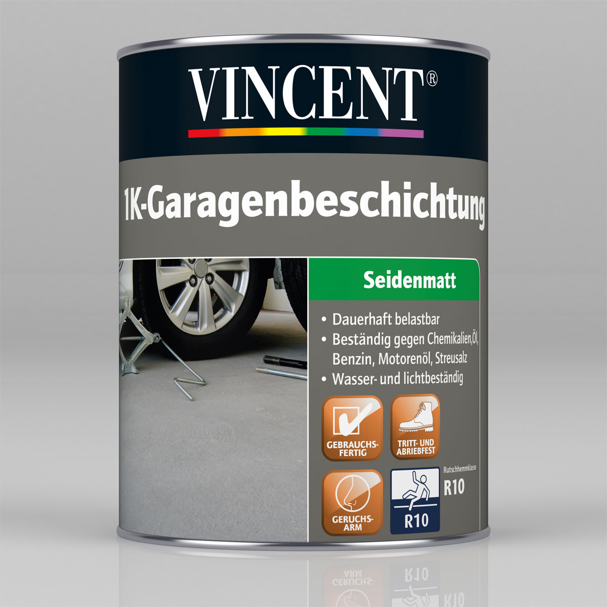 Vincent 1K-Garagen-Beschichtung Lichtgrau 2,5 L