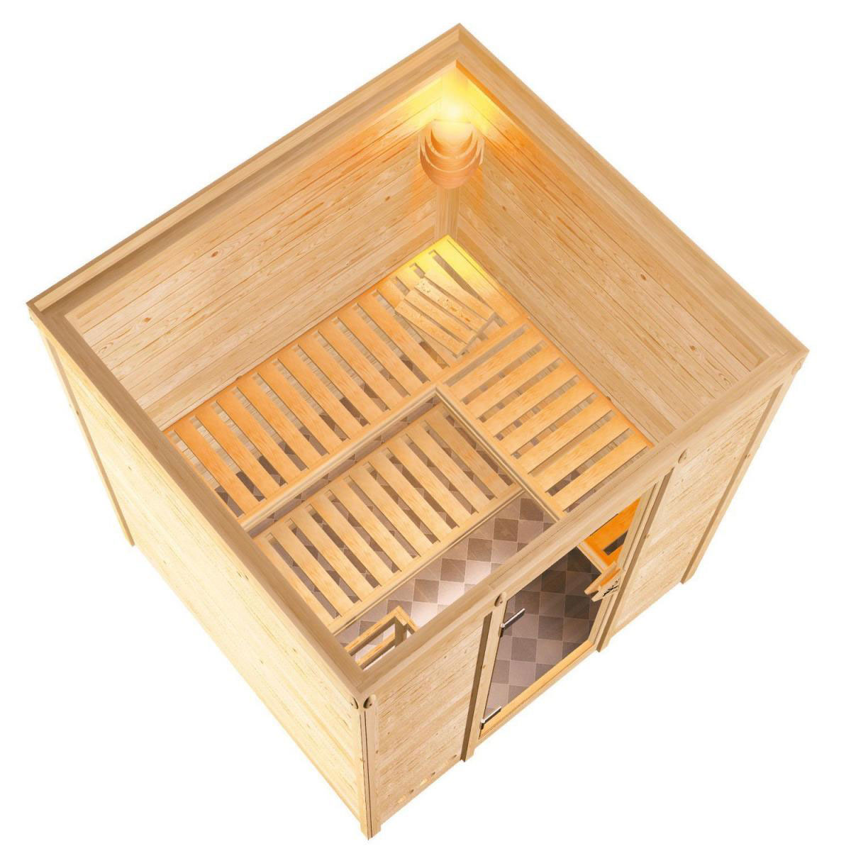 Karibu Massivholzsauna Mojave 40 mm ohne Ofen ohne Kranz Bild 4