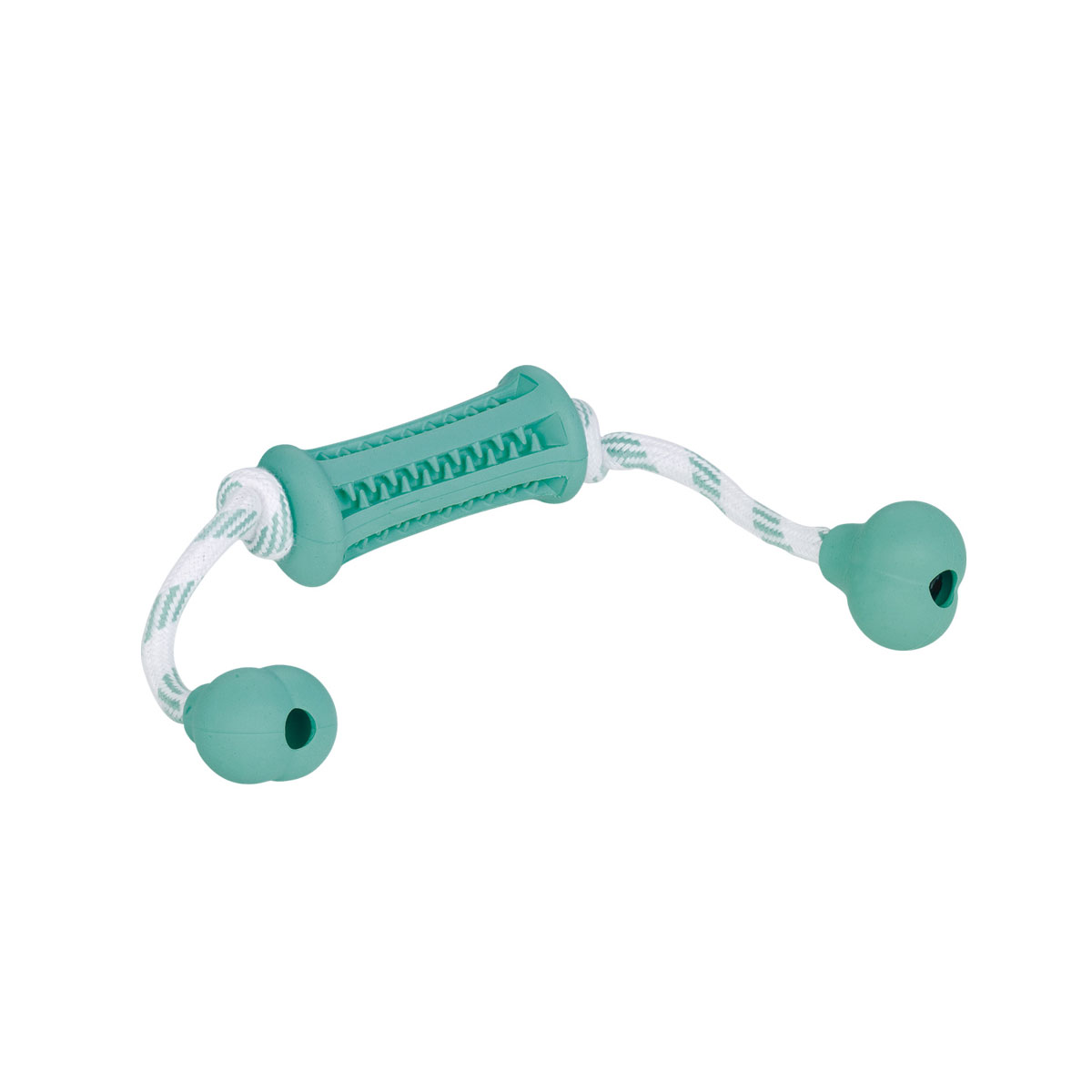 Nobby Vollgummi Stick mit Seil DENTAL LINE zweifarbig 37 x 9 cm