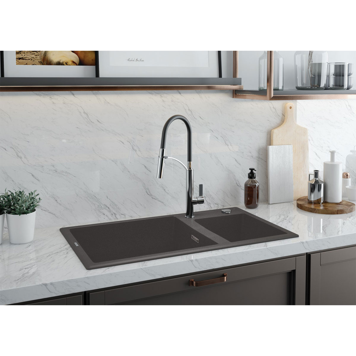 deante  Spültischarmatur GERBERA chrom/schwarz Bild 3